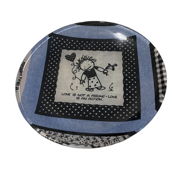 HANDMADE 8" MOD PODGE PLATE LOVE IS NOT A FEELING- LOVE IS AN ACTION - Picture 4 of 5